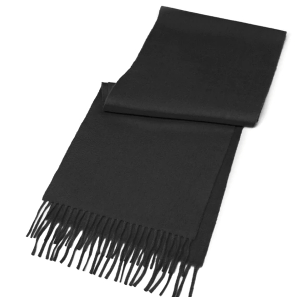 NWT Brooks Brothers Black 100% Cashmere Luxury Scarf - Picture 2 of 6